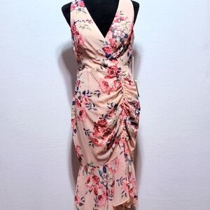 ELIZA J Floral Sleeveless Dress w/ Side Rouching Size 6. #765